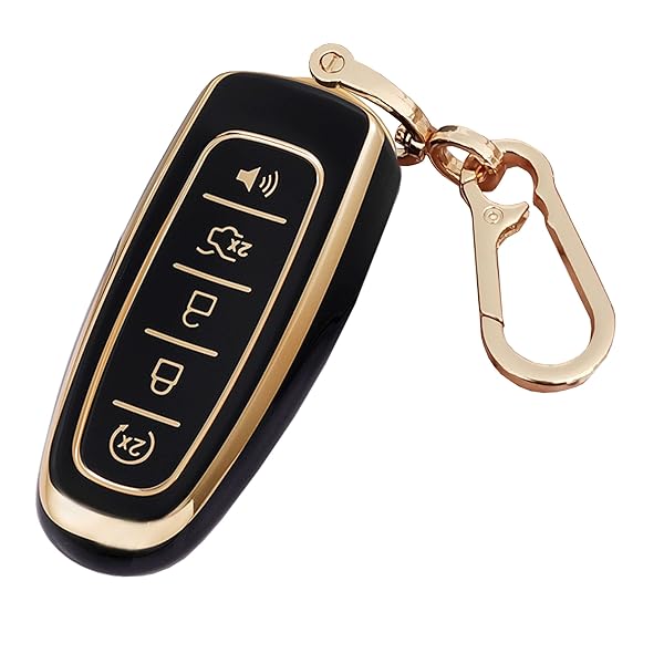 QIXIUBIA for Ford Key Fob Cover Keyless Remote Smart Key Fob Shell with Keychain Fit for Ford C-Max Edge Escape Expedition Explorer Flex Focus Taurus