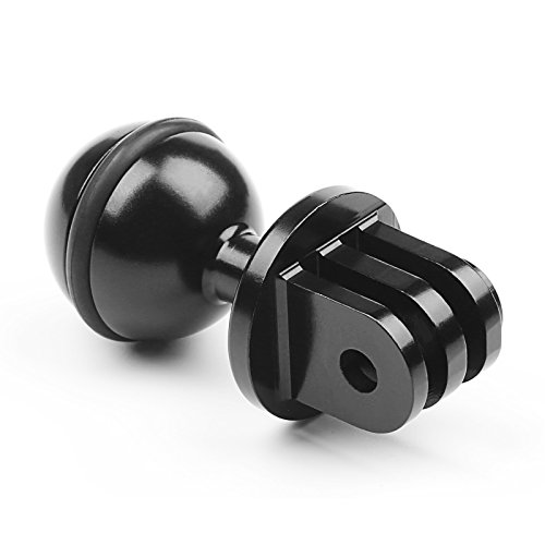 QKOO Aluminum Ball Mount for GoPro Hero 8 Max 7 6 5 4 3 Black Silver Osmo Action AKASO SJCAM Ball Head Adapter with 3/8 Inch Screw Hole