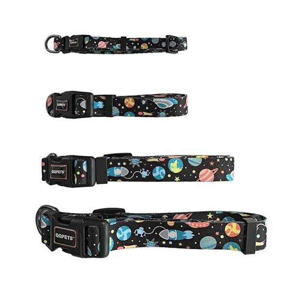 QQPETS Adjustable Soft Dog Collar Print Flower Pink Multicolor Cute Patterns for All Sizes Perfect for Puppy Walking and Training - Image 8