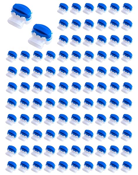 QWORK 100 Pack 3 Wire Connectors Electrical IDC 314-BOX Pigtail Connectors for 22-14 AWG Cables