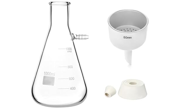 QWORK 1000ML Buchner Funnel Kit with 1L Vacuum Flask and 80mm Borosilicate Glass Filtering Flask for Efficient Filtration - Image 10