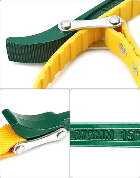"QWORK 15" Belt Strap Wrench 2-Pack: Adjustable Oil Filter Opener with 35.5" Capacity for Multi-Purpose Use" - Image 7