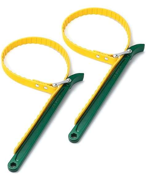 "QWORK 15" Belt Strap Wrench 2-Pack: Adjustable Oil Filter Opener with 35.5" Capacity for Multi-Purpose Use" - Image 9