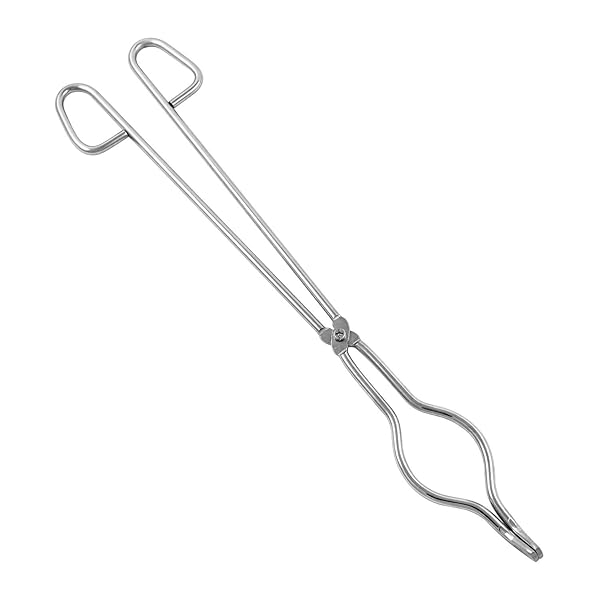QWORK 16 Inch Stainless Steel Crucible Tongs Ideal for Laboratory and Industrial Use