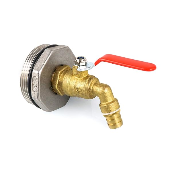 QWORK 2 Inch Brass Drum Faucet with EPDM Gasket for 55 Gallon Barrel Use