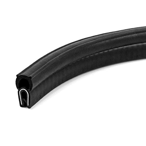 QWORK 20 Feet EPDM Rubber Trim Seal Top Bulb Fits Edge 1/16 to 1/8 Durable Weatherstrip for Doors and Windows