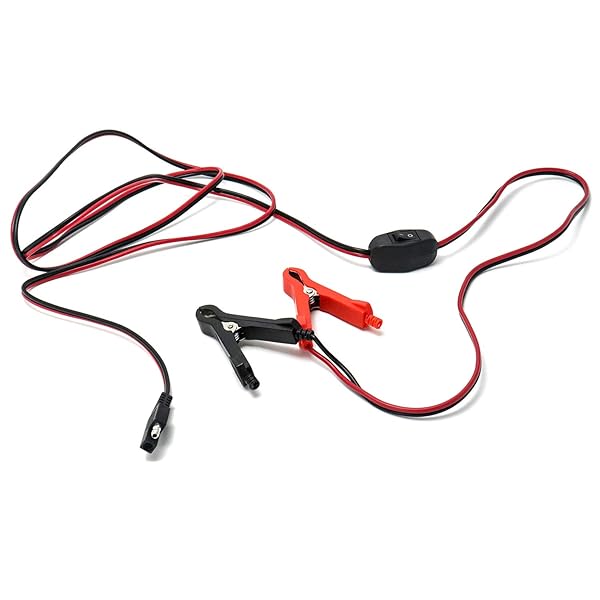 QWORK 8Ft Wire Harness with Clamps 16AWG SAE Extension Cables for 12V ATV UTV Tractor Water Pumps On Off Switch