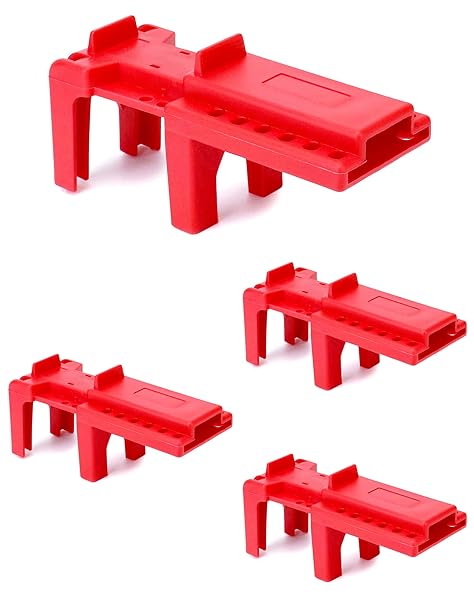 QWORK Ball Valve Lockout,1 2" - 2-1 2" Diameter, 4 Pack, Red