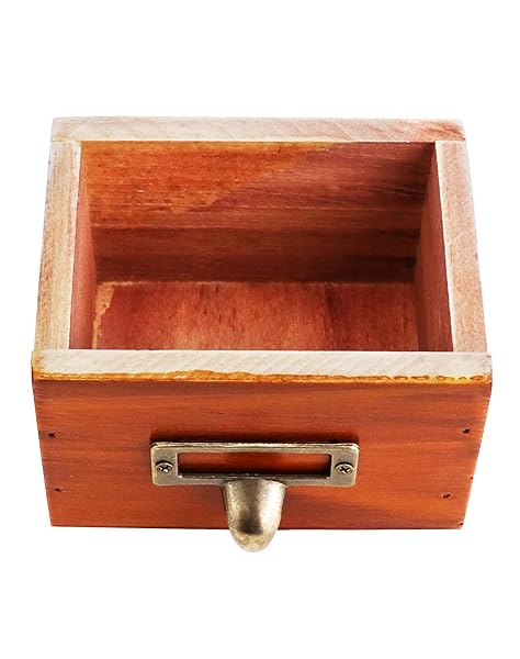 QWORK Vintage Apothecary Desk Drawer Organizer: 9-Drawer Wooden Storage for Home Office & Bedroom - Image 6