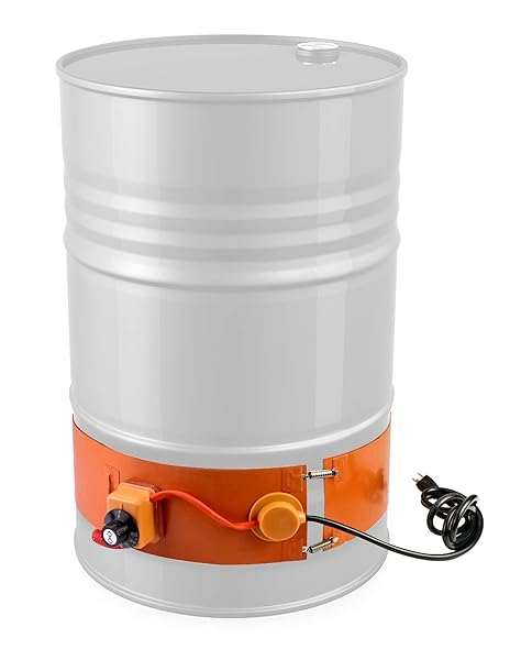 QWORK QWORK 1200W Drum Heater for 55 Gallon Oil Drums - Adjustable Temperature Insulated Band Heater with Thermostat