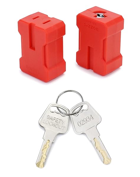 QWORK Electrical Cord Plug Lockout Device for Electrical Cord, 4 Pack Plug Locking Safety Lock, Keyed Differently, Fits 2 and 3 Prong Plugs, - Image 2