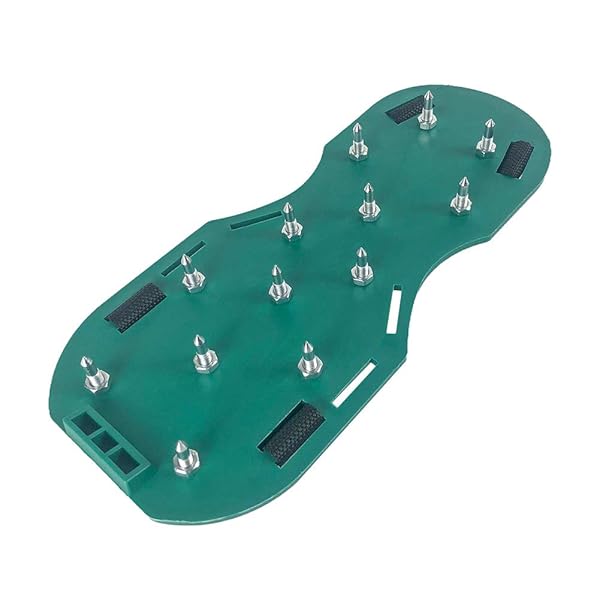 QWORK Gunite Spiked Shoes With 3/4 Short Spikes Perfect For Epoxy Floor, Overlays, Cover Installation, Green Color (Pair) - Image 2