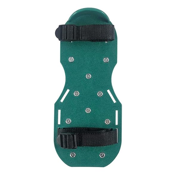 QWORK Gunite Spiked Shoes With 3/4 Short Spikes Perfect For Epoxy Floor, Overlays, Cover Installation, Green Color (Pair) - Image 3