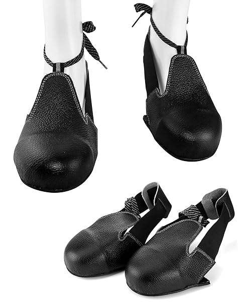 QWORK Steel Toe Cap Safety Overshoes Workplace Anti-smash Cover with Adjustable Strap for Men Women, 2 Pairs (Size 5-12 US) - Image 7