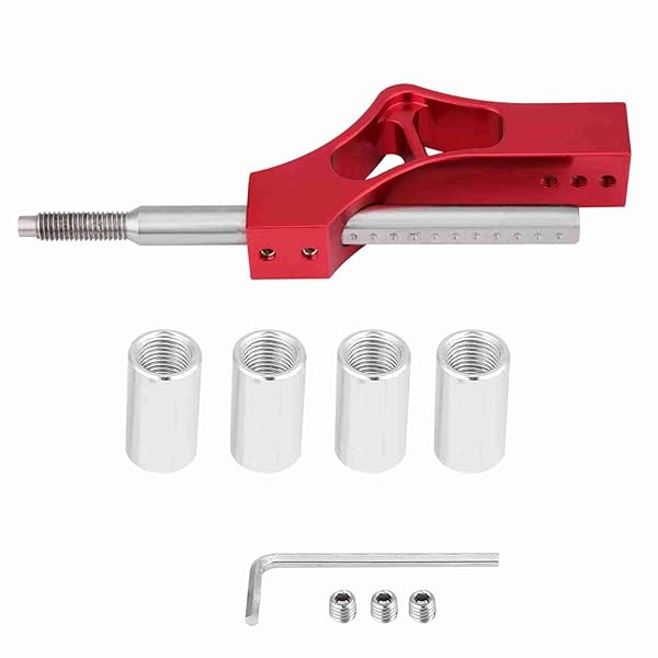Qiilu Adjustable Shift Extension Shifter Knob Stainless Steel Gear Shifter Extender Kit for Manual Shift Knob with Adapters