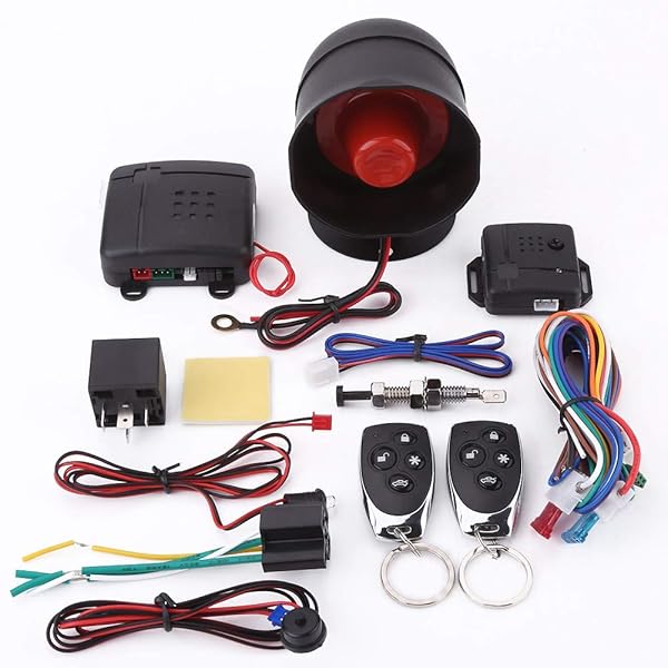 Qiilu Car Security Alarm System with Shock Sensor and Keyless Entry 2 Remote Controls for Universal Vehicle Protection