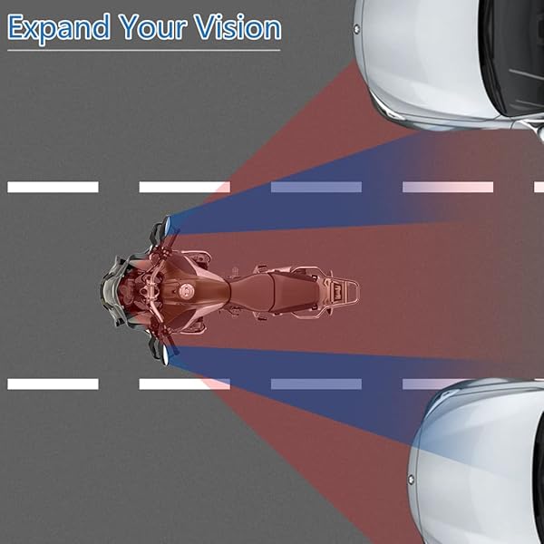 Qiilu Motorcycle Rearview Mirror 180 Degree Wide Angle Safety Blind Spot Side Mirror for Cruiser Sport Bike and Scooter - Image 6