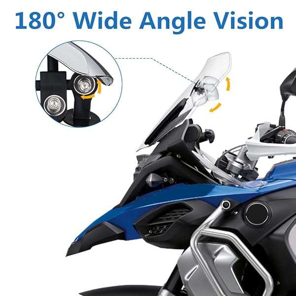 Qiilu Motorcycle Rearview Mirror 180 Degree Wide Angle Safety Blind Spot Side Mirror for Cruiser Sport Bike and Scooter - Image 7