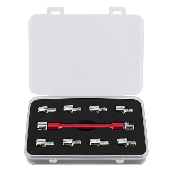 Qiilu Motorcycle Spoke Wrench CNC Set 5.0-6.8 Length 93 mm Red Boxed Tool for Most Motorcycles - Image 2