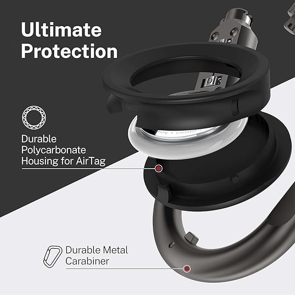 RAPTIC Upgraded Link and Lock for Apple AirTags Heavy Duty Combination Lock Carabiner Secure Polycarbonate Housing Dark Grey - Image 4