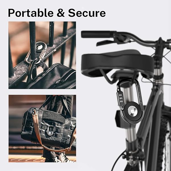 RAPTIC Upgraded Link and Lock for Apple AirTags Heavy Duty Combination Lock Carabiner Secure Polycarbonate Housing Dark Grey - Image 8