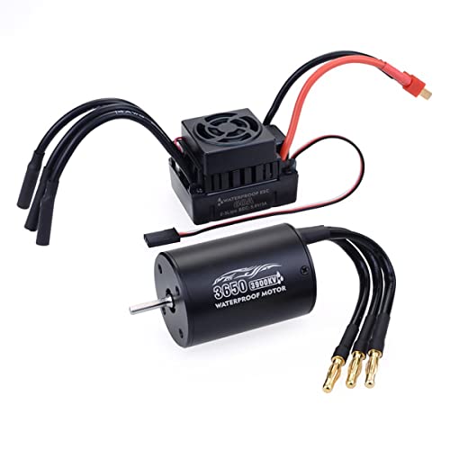 RC Brushless Motor ESC Combo 3650 3900KV 60A Waterproof Set for 1/10 Remote Control Cars Trucks Off Road Vehicles