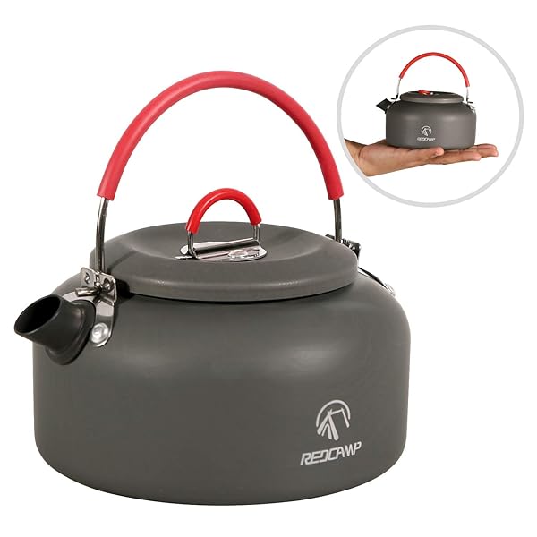 REDCAMP REDCAMP 0.8L Mini Outdoor Camping Kettle Lightweight Aluminum Water Pot with Carrying Bag for Easy Travel and Tea Brewing