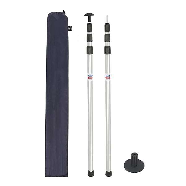 "REDCAMP Adjustable Aluminum Camping Tarp Poles - Lightweight 90" Telescoping Tent Poles for Shelter & Awning"