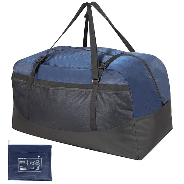 REDCAMP REDCAMP Extra Large Duffle Bag Lightweight, Double Layer 400D Oxford Fabric 100L Foldable Waterproof Travel Duffel Bag for Men Women, Blue