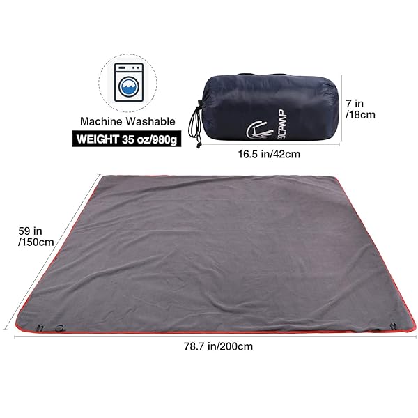 REDCAMP Large Waterproof Stadium Blanket Soft Warm Fleece for Cold Weather Outdoor Sports Dark Blue - Image 5