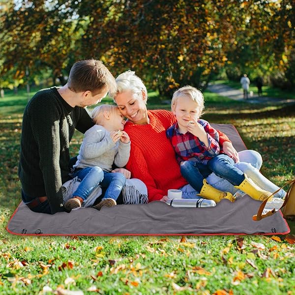 REDCAMP Large Waterproof Stadium Blanket Soft Warm Fleece for Cold Weather Outdoor Sports Dark Blue - Image 7