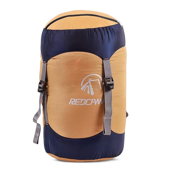 REDCAMP REDCAMP Nylon Compression Stuff Sack - Lightweight Sleeping Bag Sack for Backpacking & Camping (Orange M)