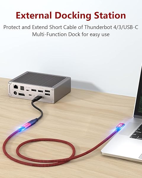 RIITOP USB4 Extension Cable 40Gbps 2.6FT Angled USB Type C 4.0 Male to Female Cord Compatible with Thunderbolt 4 and 3 Extender - Image 6