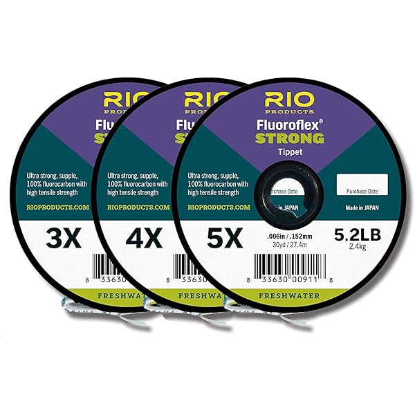 RIO PRODUCTS RIO Products Fluoroflex Tippet 3-Pack (3X-5X) - Strong & Durable Fly Fishing Essentials