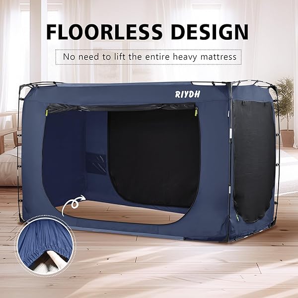 RIYDH Bed Tent Twin Size Portable Dream Canopy for Adults and Kids 93% Blackout Indoor Sleeping Tent with 3 Doors and Breathable Space - Image 11