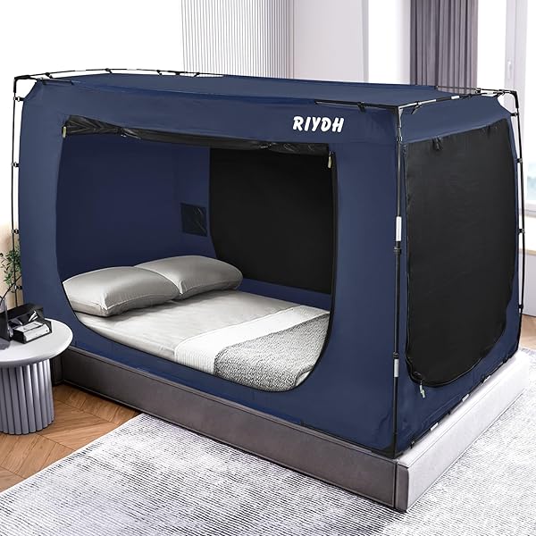 RIYDH Bed Tent Twin Size Portable Dream Canopy for Adults and Kids 93% Blackout Indoor Sleeping Tent with 3 Doors and Breathable Space - Image 3