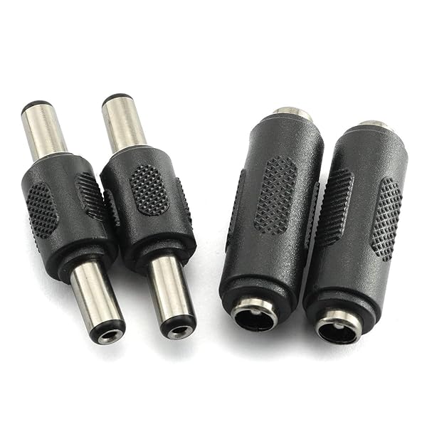 RLECS RLECS 2pcs DC 5.5x2.1mm Male/Female Power Connector Adapters for CCTV - Fast Shipping!