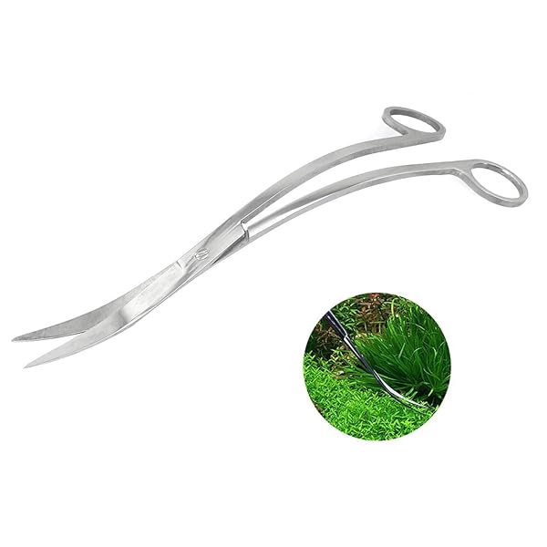 RLECS 9.8 Inch Stainless Steel Aquarium Scissors and Sand Leveler for Aquatic Plant Care and Fish Tank Landscaping Tools