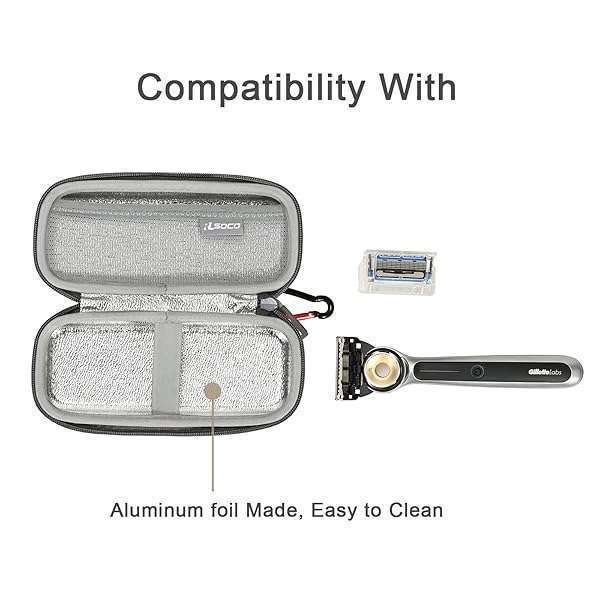 RLSOCO Hard Case for Gillette Labs Heated Razor & Leaf Razor - Compact Protection for Mach 5 & More - Image 4