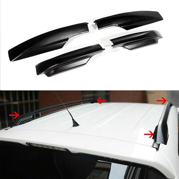 ROADFAR ROADFAR 4PCS Black Roof Rails Rack End Cap Cover for 2006-2012 Toyota RAV4 Sport Utility