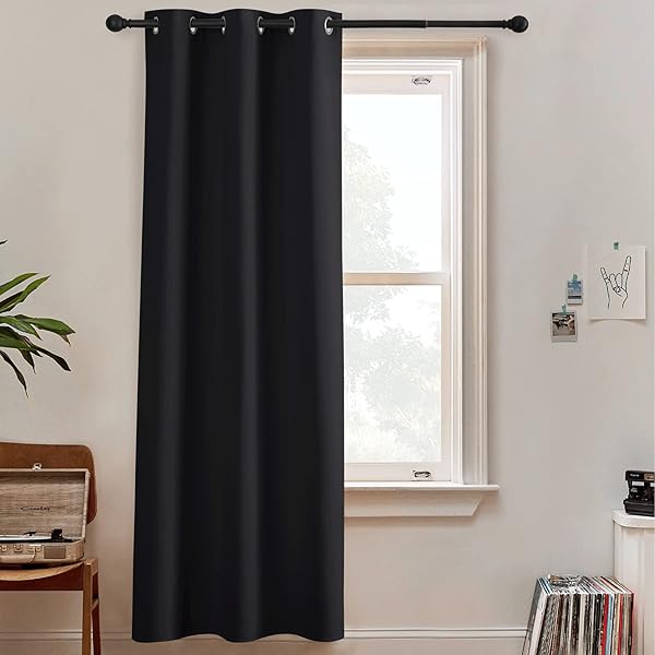 RYB HOME Blackout Room Divider 100% Privacy Wall Panel Light Blocking Furniture for Bedroom Living Room 60x96 inch Black 1 Pc