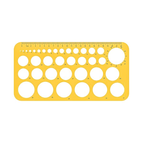 RZDEAL Circle Round Stencil Template for Artists - Precision Drawing Aid (1mm to 37mm Diameter)