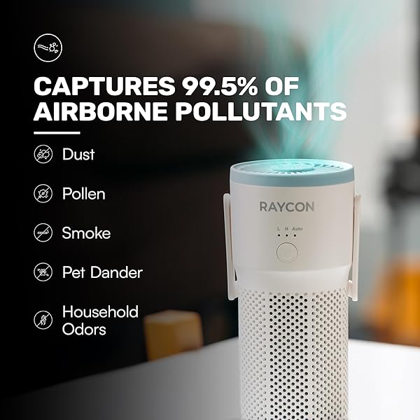 Raycon Portable Air Purifier with H13 HEPA Filter & Fragrance Diffuser - Adjustable Speeds for Fresh Living Spaces - Image 6