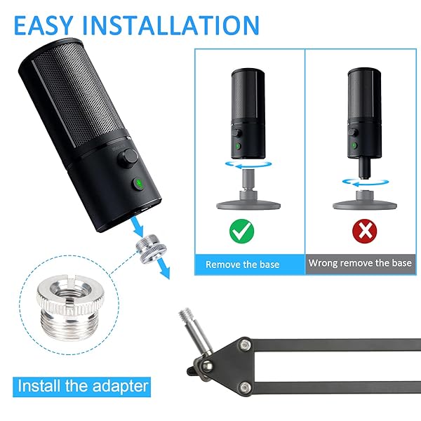 Razer Seiren X Mic Boom Arm Stand with Pop Filter Compatible with Razer Seiren X USB Microphone by SUNMON - Image 4