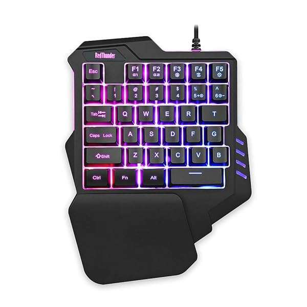 RedThunder RedThunder One-Handed Gaming Keyboard: RGB Mini Keypad for PC Gamers - Ergonomic 35 Keys Portable Controller
