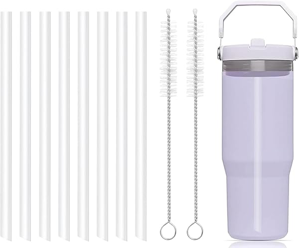 Replacement Straws for Stanley IceFlow Flip Straw Tumbler 30 Oz Includes 8 Straws and 2 Brushes Accessories Set