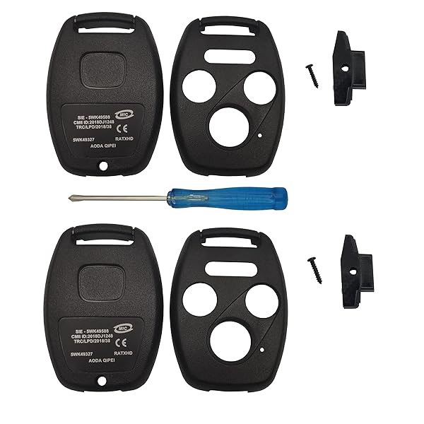 Replacement 3+1 Button Keyless Entry Remote Shell for Honda Accord, Civic, EX, Pilot - 2PC Fob Case - Image 2