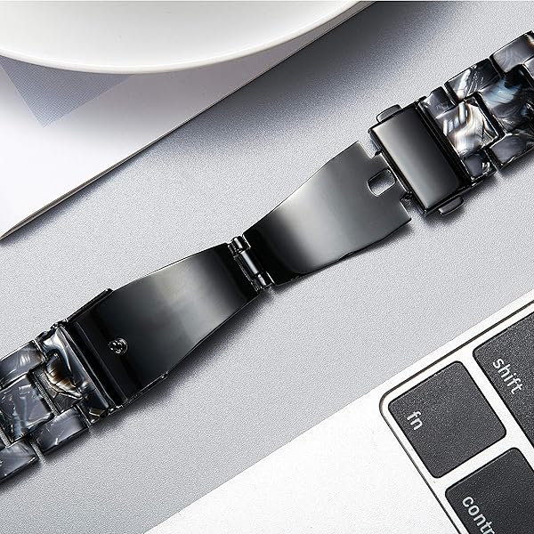 Resin Watch Bands Replacement Straps for Men Women Quick Release Lightweight 20mm Ice Black Fashion Skin-Friendly Smartwatch Band - Image 4