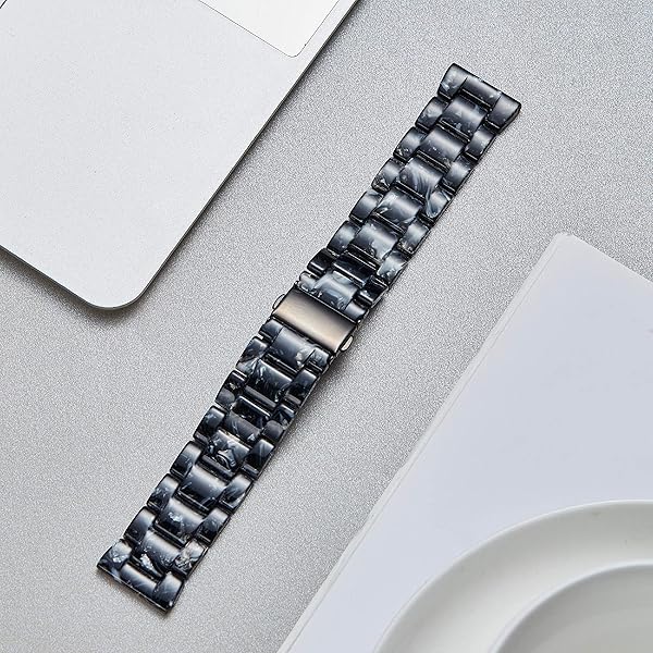 Resin Watch Bands Replacement Straps for Men Women Quick Release Lightweight 20mm Ice Black Fashion Skin-Friendly Smartwatch Band - Image 7