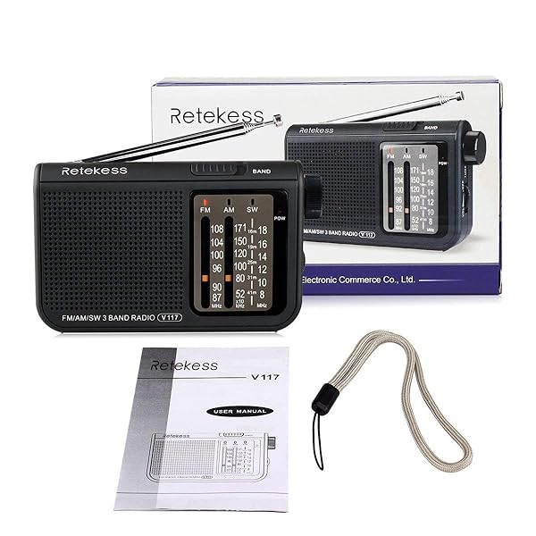 Retekess V117 Portable AM FM Shortwave Radio with Clear Dial and Best Reception for Seniors Black - Image 9